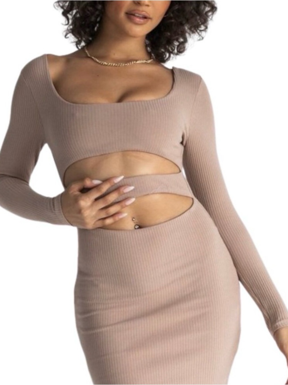 Princess Polly Ribbed Cutout Bodycon Dress